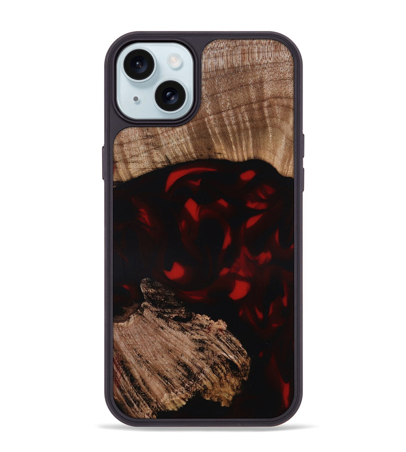iPhone 15 Plus Wood Phone Case - Jordin (Red, 819037)