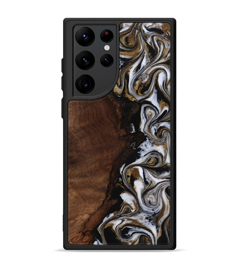 Galaxy S22 Ultra Wood Phone Case - Leif (Black & White, 819040)