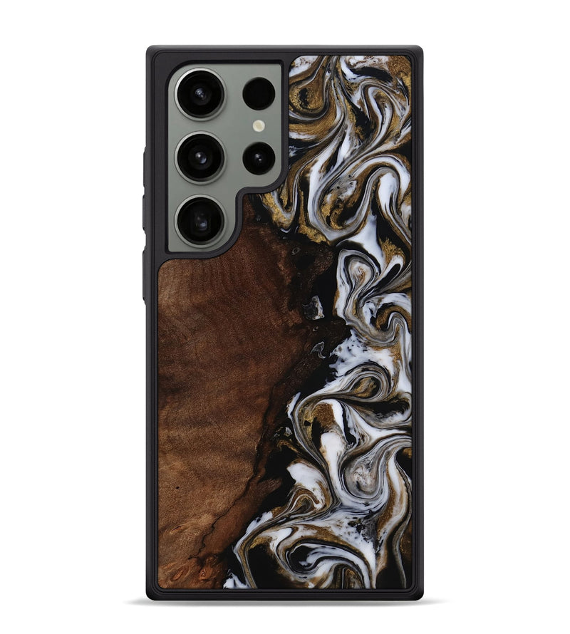 Galaxy S24 Ultra Wood Phone Case - Leif (Black & White, 819040)