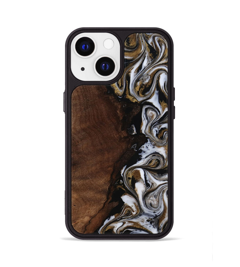 iPhone 13 Wood Phone Case - Leif (Black & White, 819040)