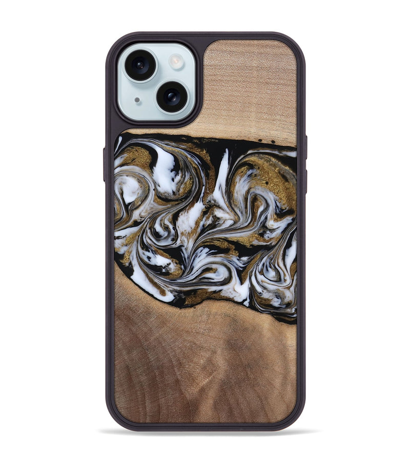 iPhone 15 Plus Wood Phone Case - Dante (Black & White, 819042)