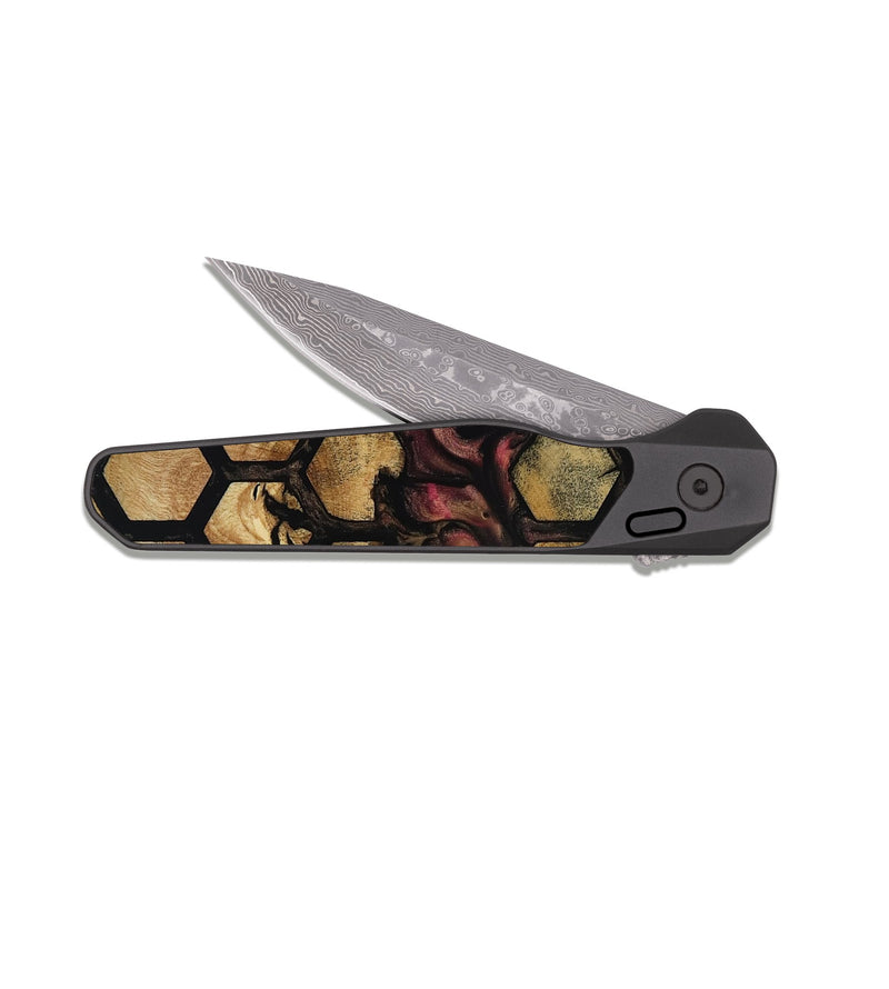 EDC Dark Damascus Wood Pocket Knife - Ayden (Pattern, 819045)