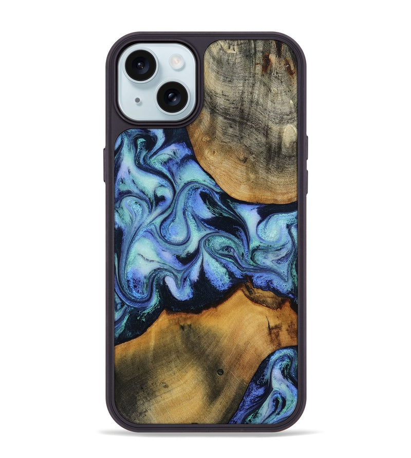 iPhone 15 Plus Wood Phone Case - Jasiel (Blue, 819051)