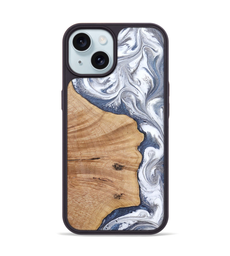 iPhone 15 Wood Phone Case - Cloe (Blue, 819053)
