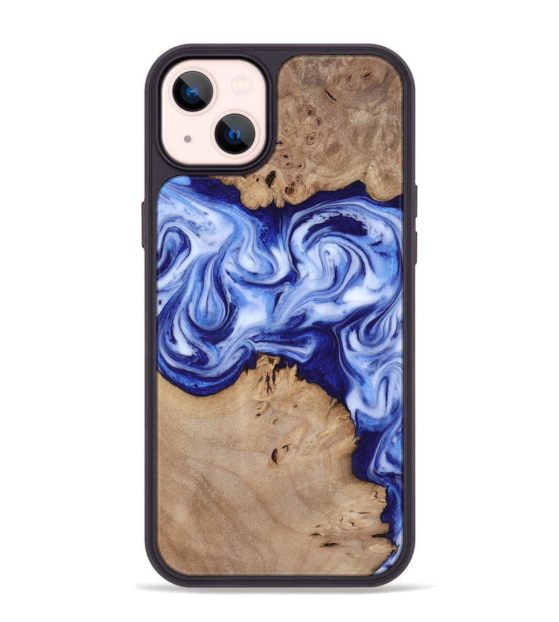 iPhone 14 Plus Wood Phone Case - Jamiya (Blue, 819055)