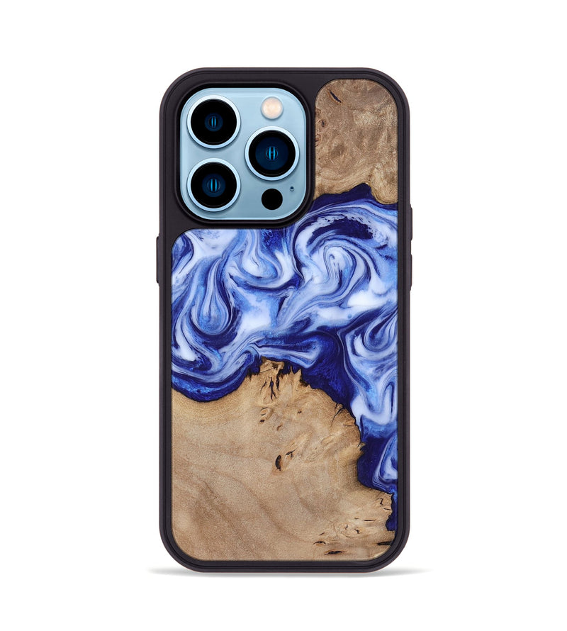 iPhone 14 Pro Wood Phone Case - Jamiya (Blue, 819055)