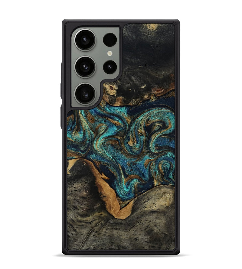 Galaxy S24 Ultra Wood Phone Case - Dee (Teal & Gold, 819071)