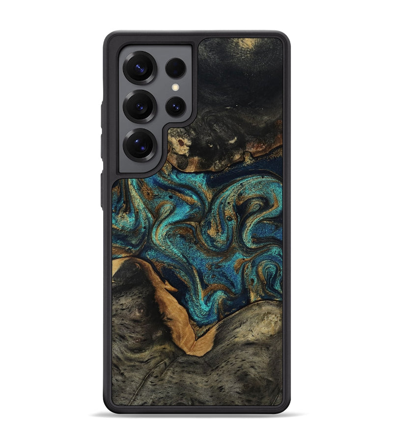Galaxy S25 Ultra Wood Phone Case - Dee (Teal & Gold, 819071)