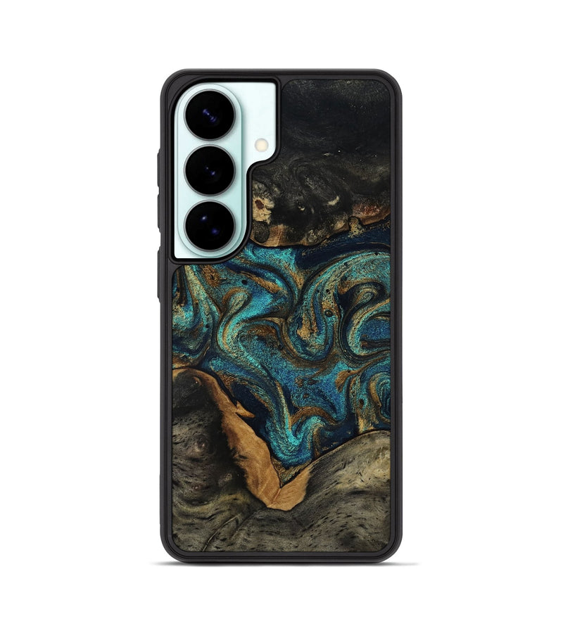 Galaxy S26 Wood Phone Case - Dee (Teal & Gold, 819071)