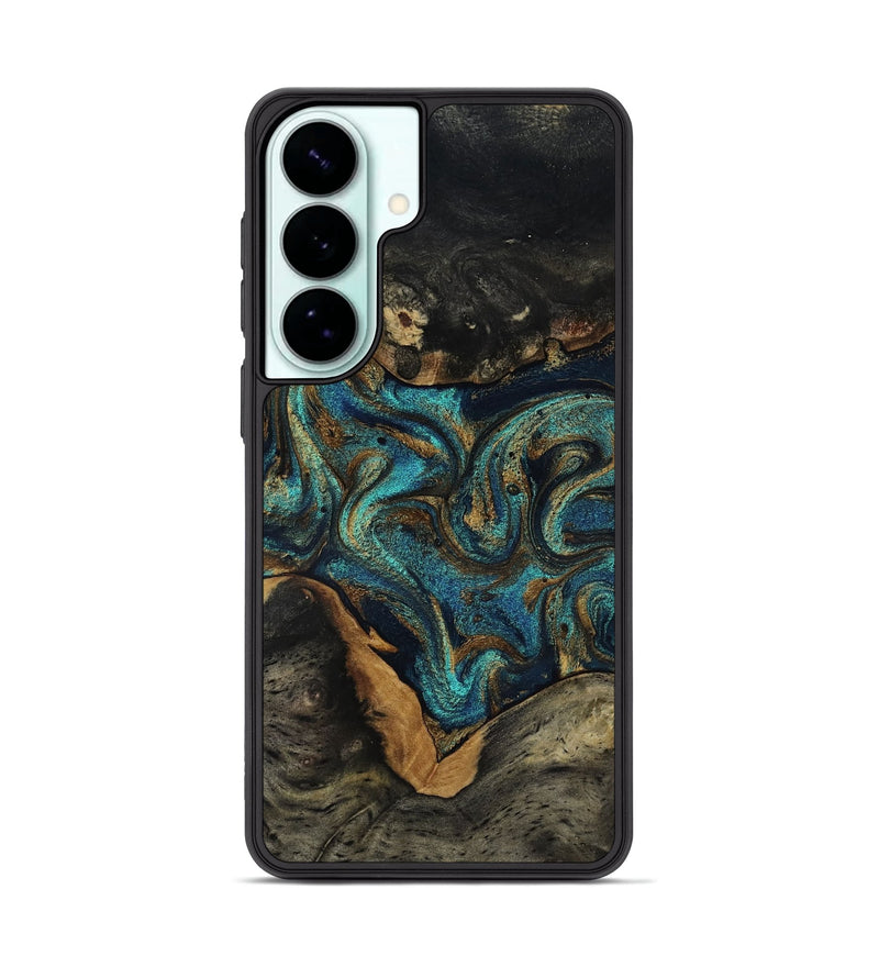 Galaxy S26 Plus Wood Phone Case - Dee (Teal & Gold, 819071)