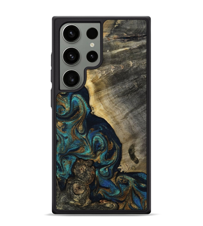 Galaxy S24 Ultra Wood Phone Case - Foster (Teal & Gold, 819072)