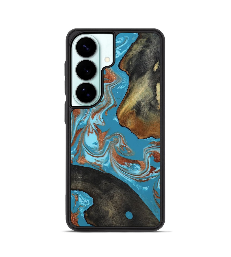 Galaxy S26 Wood Phone Case - Domingo (Teal & Gold, 819074)