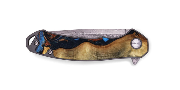 EDC Wood Pocket Knife - Willard (Teal & Gold, 819075)