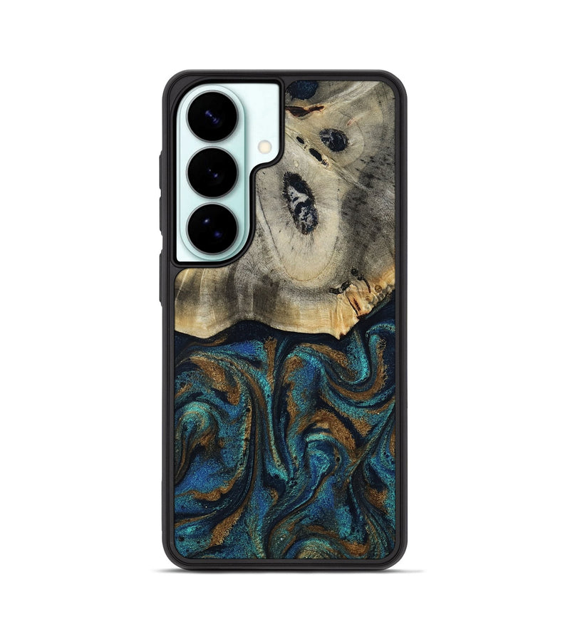 Galaxy S26 Wood Phone Case - Florene (Teal & Gold, 819076)