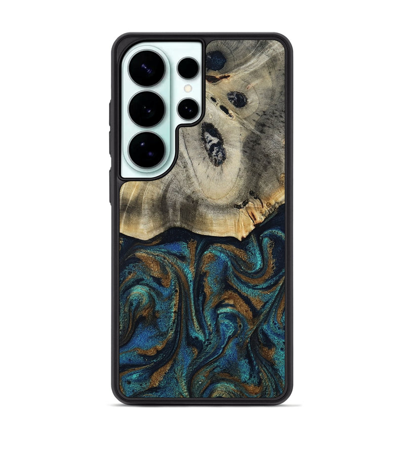 Galaxy S26 Ultra Wood Phone Case - Florene (Teal & Gold, 819076)