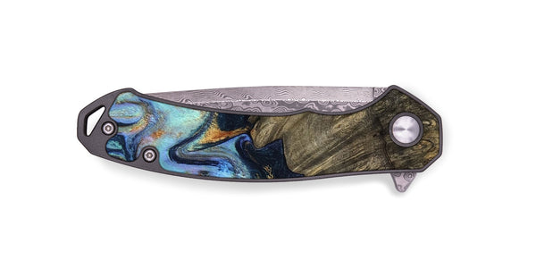 EDC Wood Pocket Knife - Kari (Teal & Gold, 819077)
