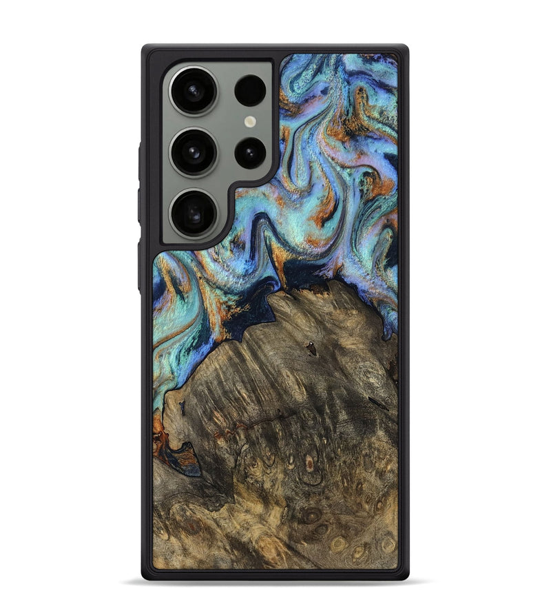 Galaxy S24 Ultra Wood Phone Case - Kari (Teal & Gold, 819077)