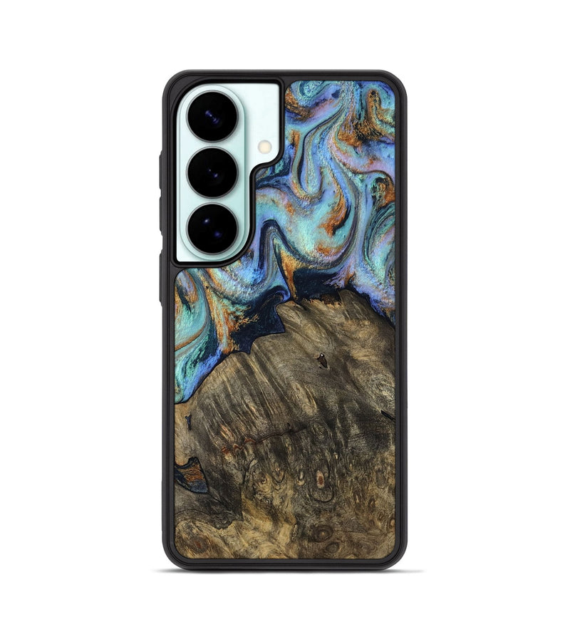 Galaxy S26 Wood Phone Case - Kari (Teal & Gold, 819077)