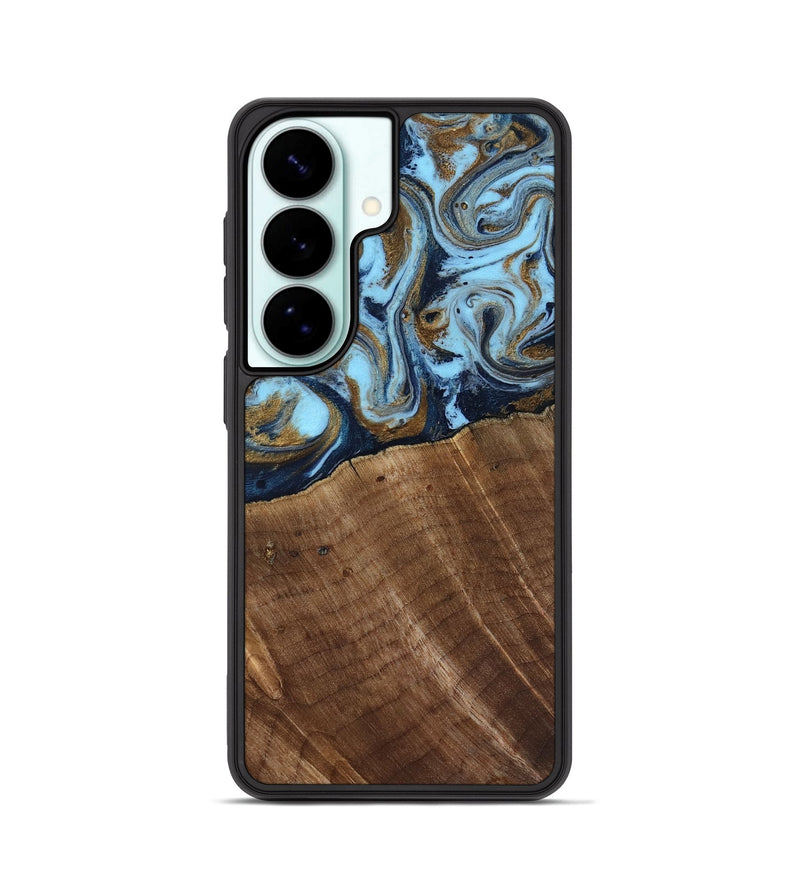 Galaxy S26 Wood Phone Case - Jarred (Teal & Gold, 819078)