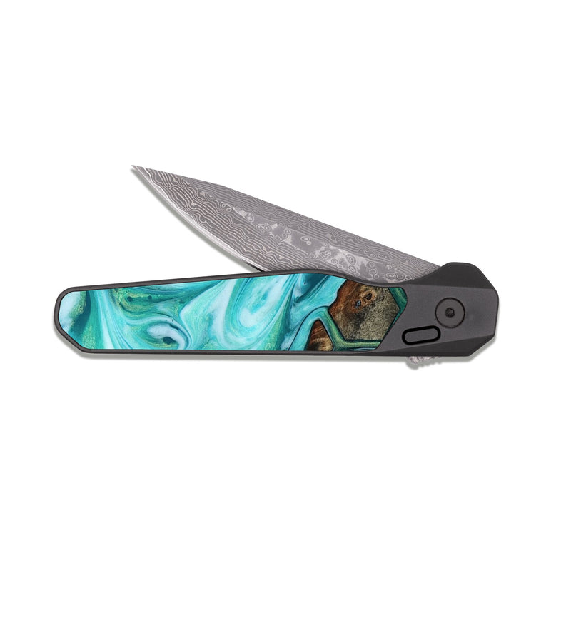 EDC Dark Damascus Wood Pocket Knife - Deirdre (Pattern, 819084)