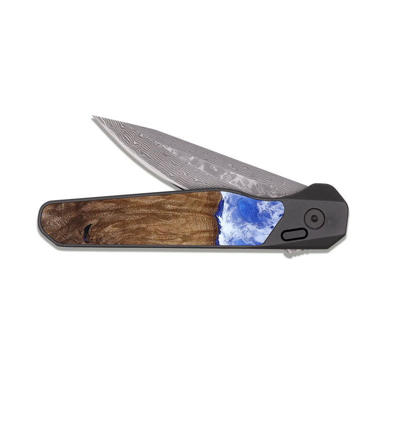EDC Dark Damascus Wood Pocket Knife - Darrius (Coastal, 819089)