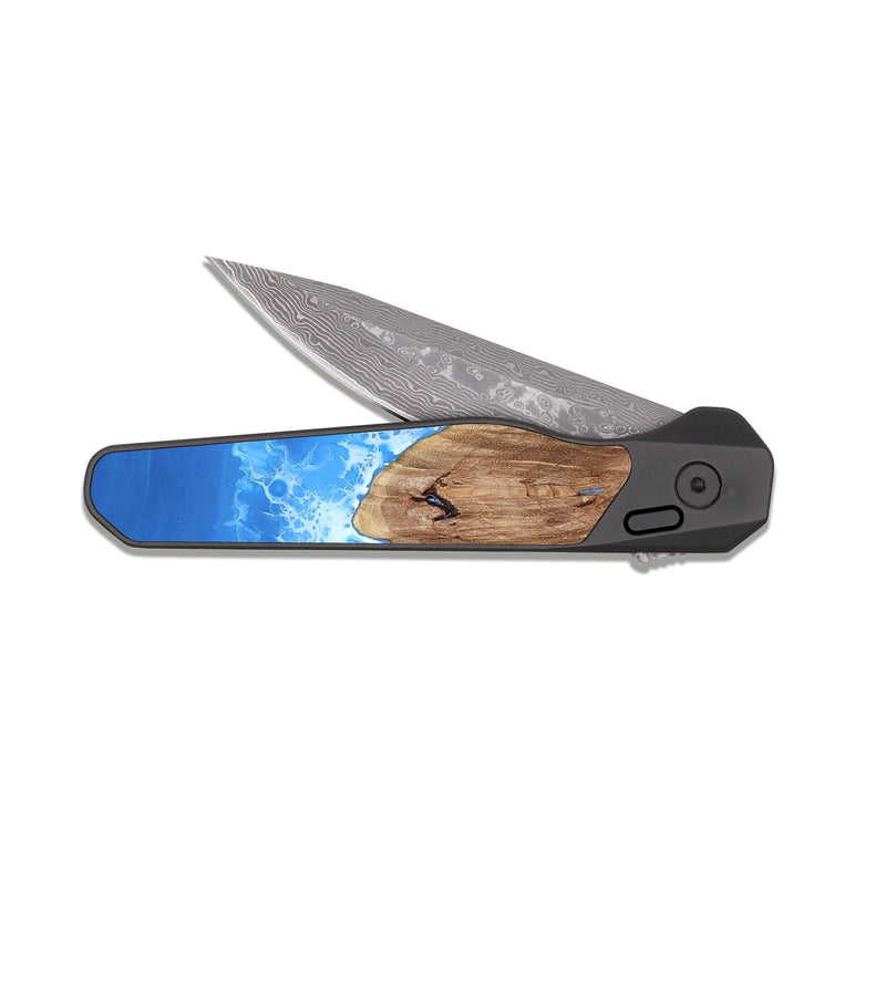 EDC Dark Damascus Wood Pocket Knife - Lilah (Coastal, 819091)