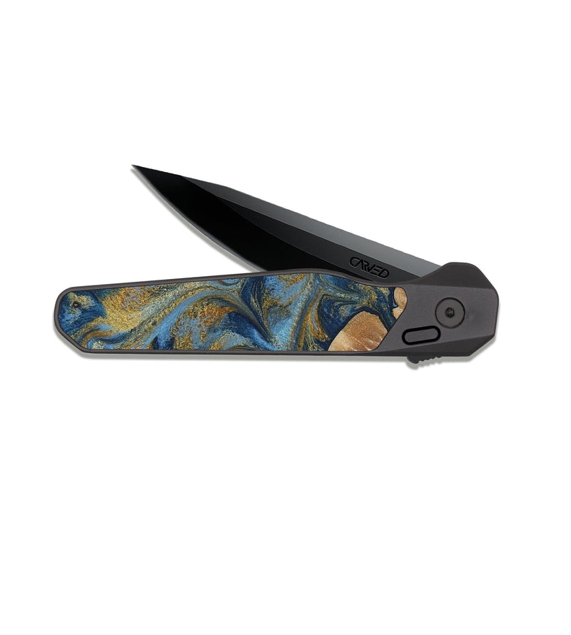 EDC Dark Slate Wood Pocket Knife - Ryne (Pattern, 819094)