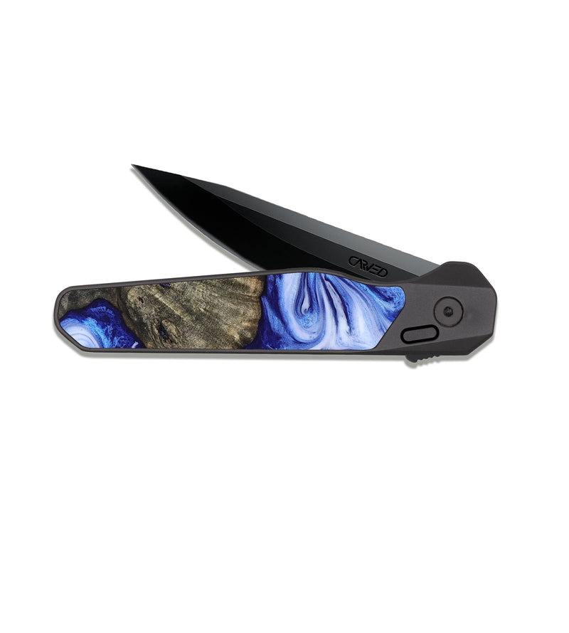 EDC Dark Slate Wood Pocket Knife - Castiel (Blue, 819096)
