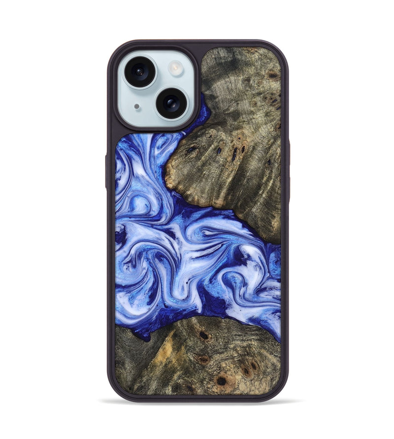 iPhone 15 Wood Phone Case - Castiel (Blue, 819096)