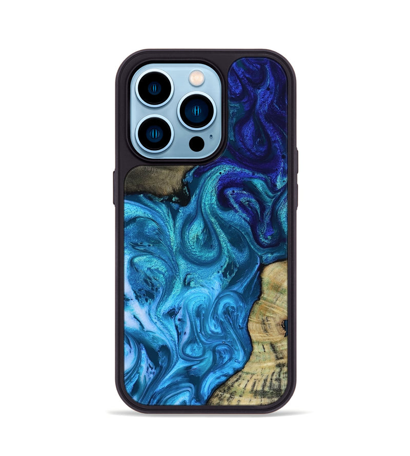 iPhone 14 Pro Wood Phone Case - Lorelei (Blue, 819097)