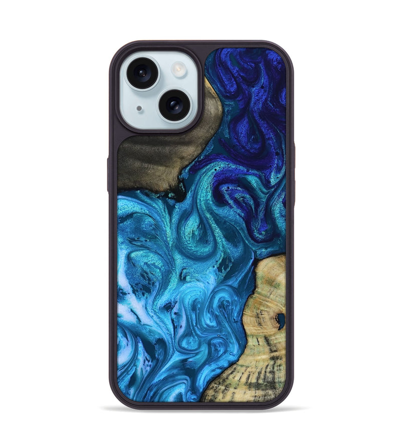 iPhone 15 Wood Phone Case - Lorelei (Blue, 819097)
