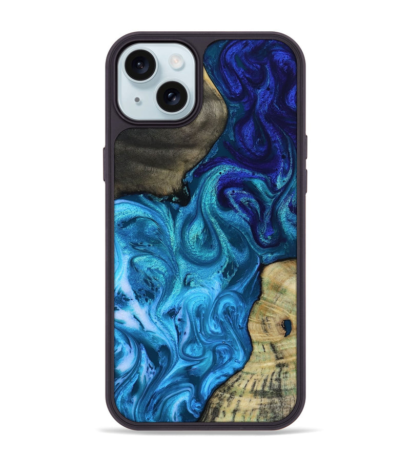 iPhone 15 Plus Wood Phone Case - Lorelei (Blue, 819097)
