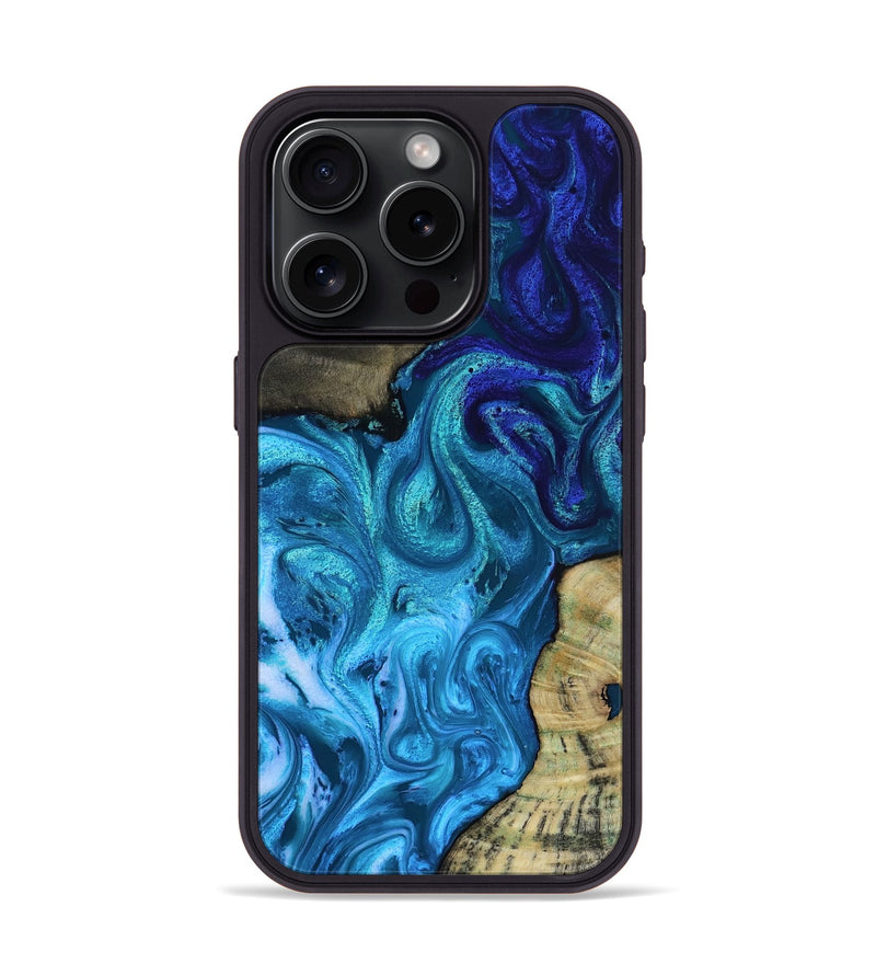 iPhone 15 Pro Wood Phone Case - Lorelei (Blue, 819097)