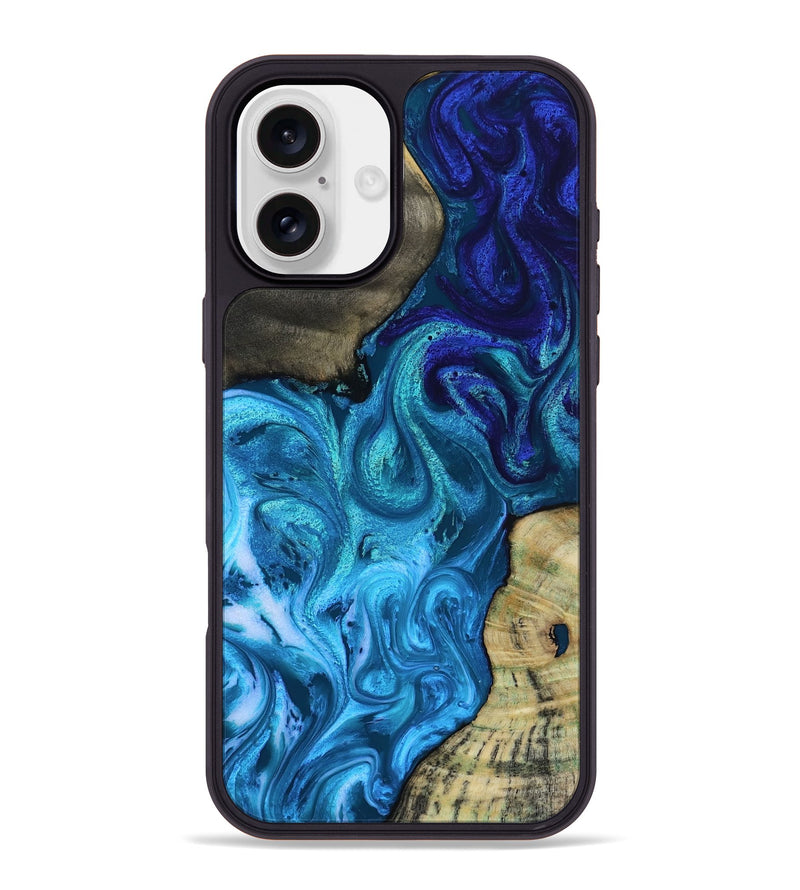 iPhone 16 Plus Wood Phone Case - Lorelei (Blue, 819097)