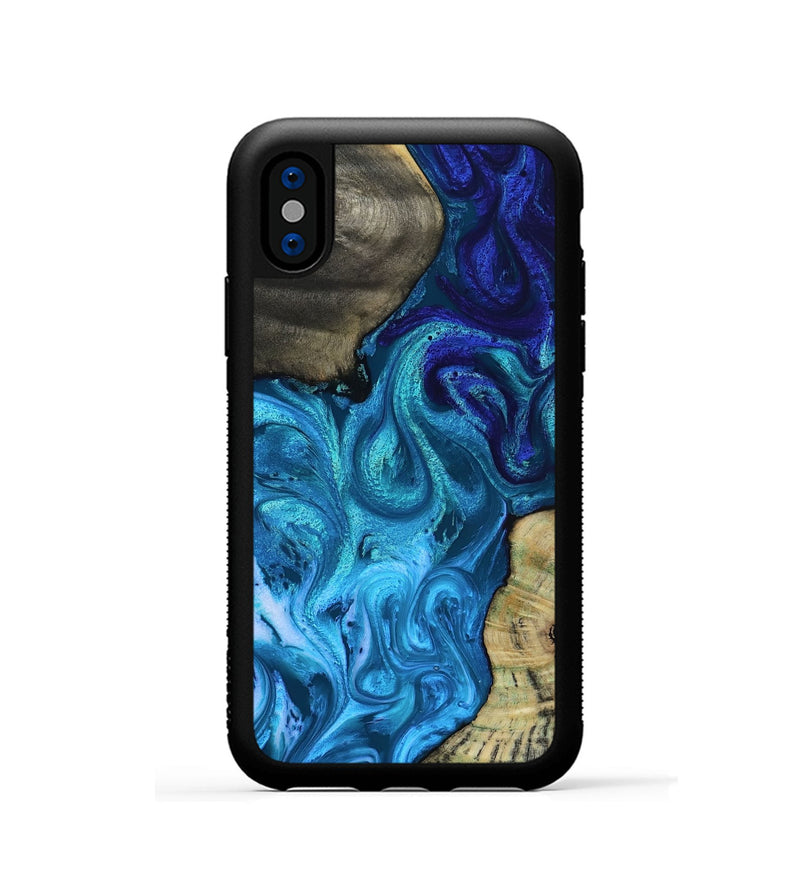 iPhone Xs Wood Phone Case - Lorelei (Blue, 819097)