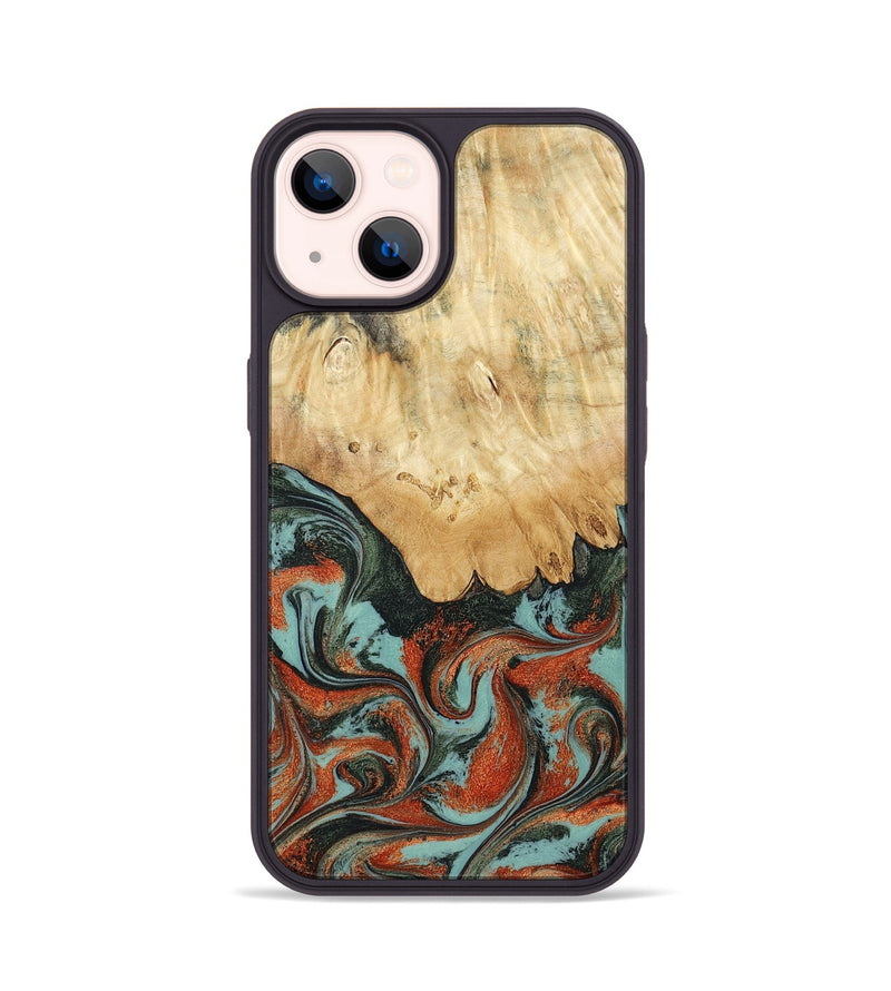 iPhone 14 Wood Phone Case - Nella (Green, 819098)