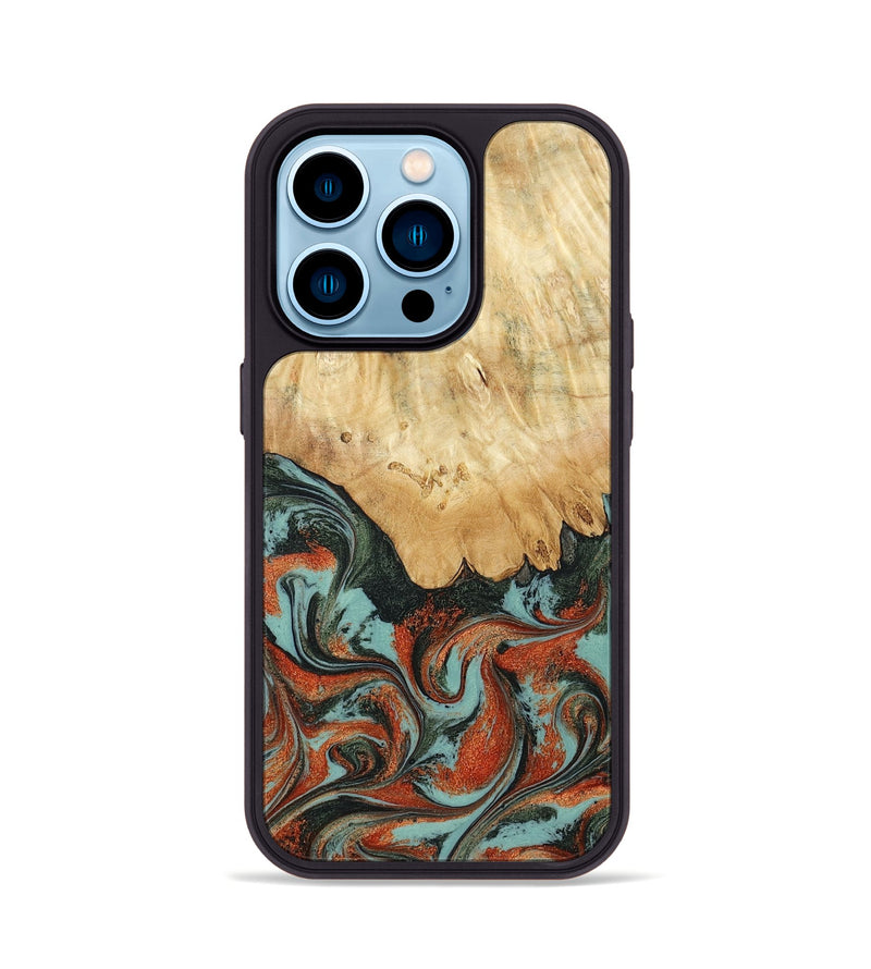 iPhone 14 Pro Wood Phone Case - Nella (Green, 819098)
