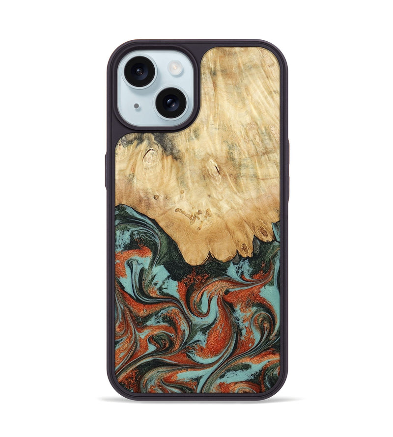 iPhone 15 Wood Phone Case - Nella (Green, 819098)