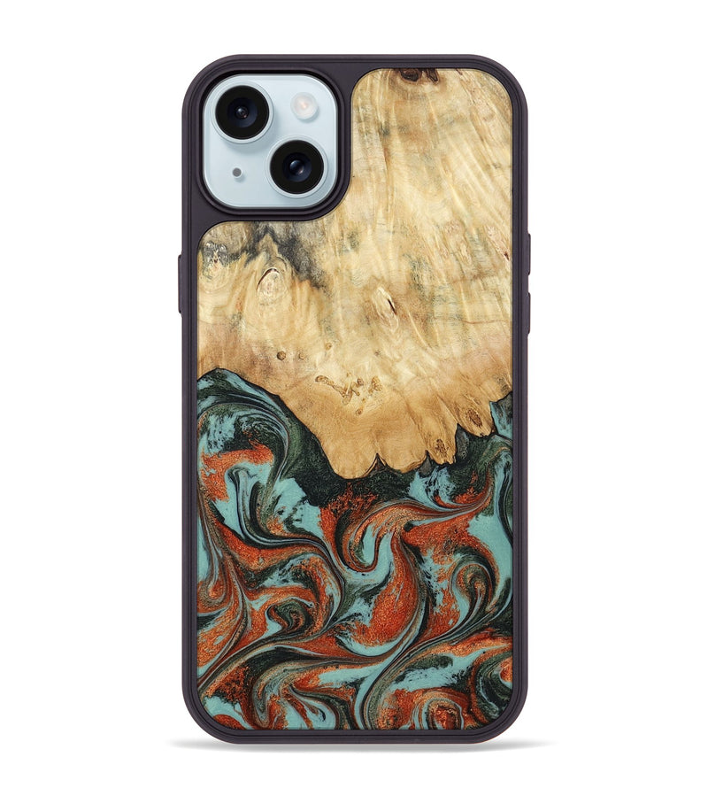 iPhone 15 Plus Wood Phone Case - Nella (Green, 819098)