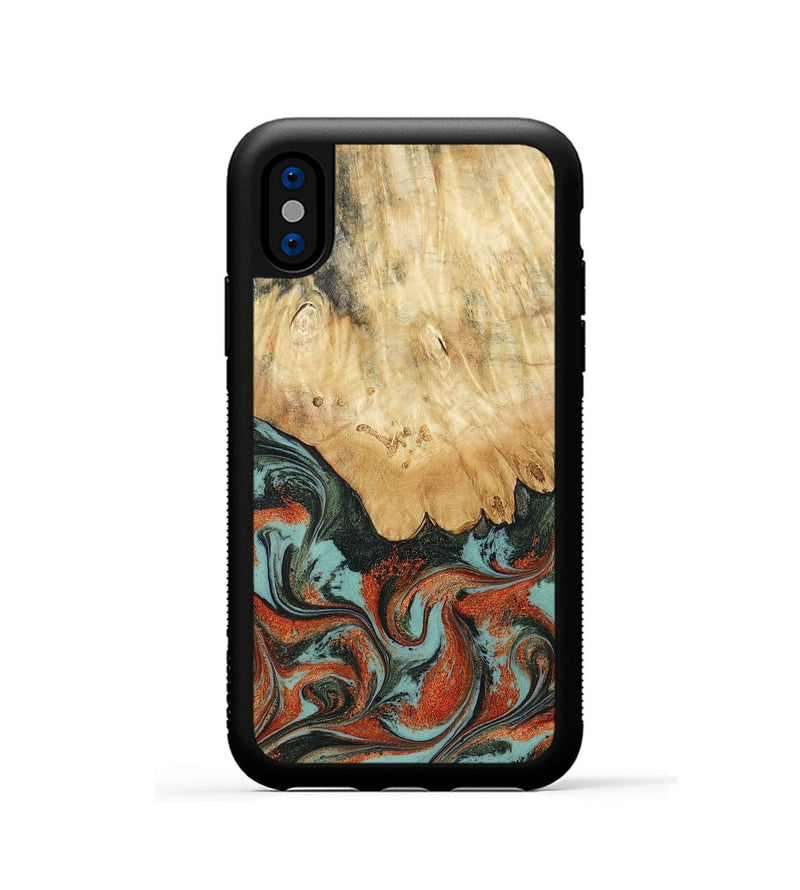 iPhone Xs Wood Phone Case - Nella (Green, 819098)