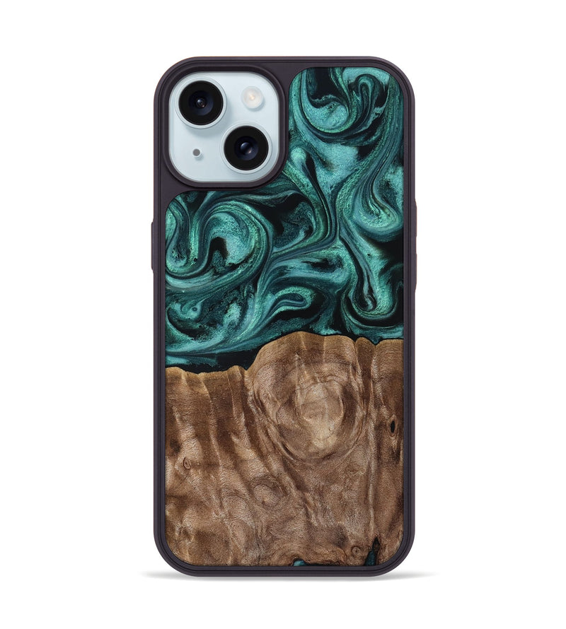 iPhone 15 Wood Phone Case - Desirae (Ancient Olive, 819099)