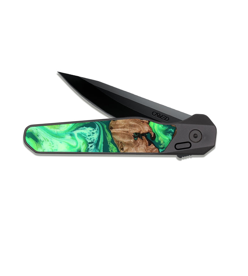 EDC Dark Slate Wood Pocket Knife - Chris (Neon, 819106)