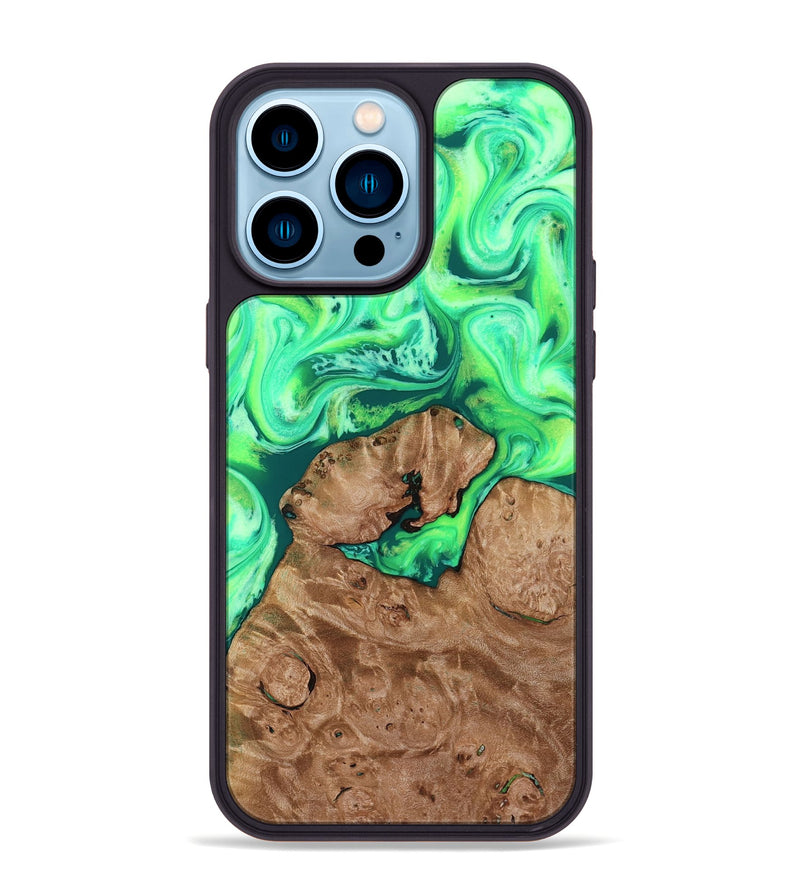 iPhone 14 Pro Max Wood Phone Case - Chris (Neon, 819106)