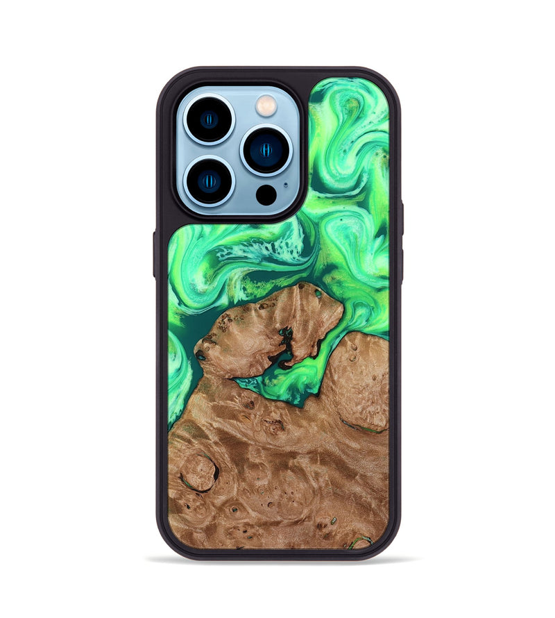 iPhone 14 Pro Wood Phone Case - Chris (Neon, 819106)