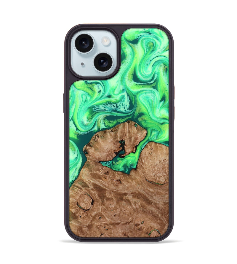iPhone 15 Wood Phone Case - Chris (Neon, 819106)