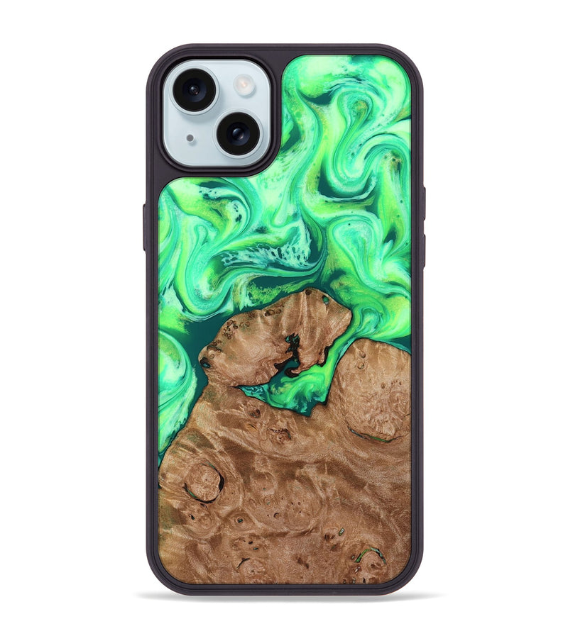 iPhone 15 Plus Wood Phone Case - Chris (Neon, 819106)