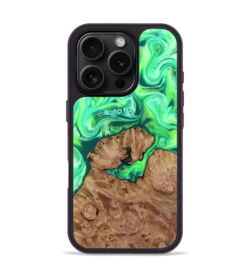iPhone 16 Pro Wood Phone Case - Chris (Neon, 819106)