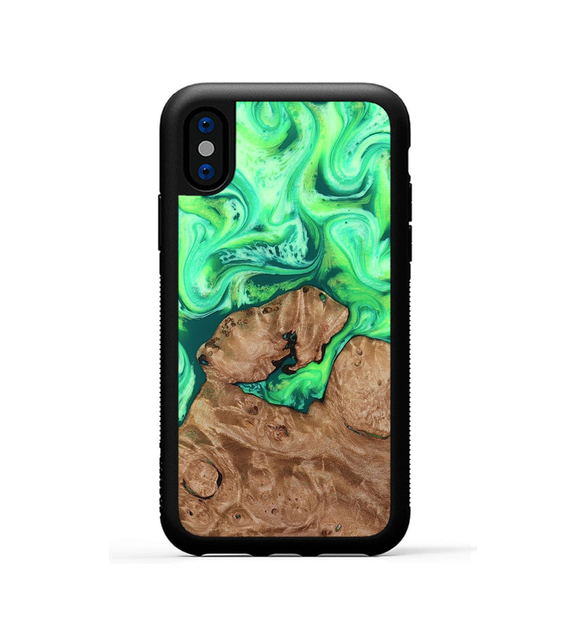 iPhone Xs Wood Phone Case - Chris (Neon, 819106)