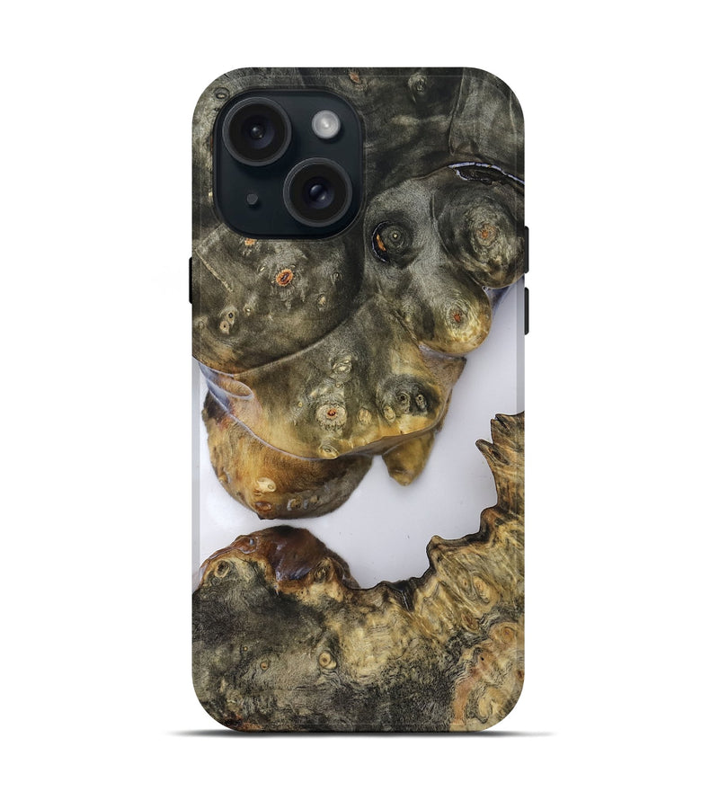 iPhone 15 Wood Live Edge Phone Case - Jesiah (Clear, 819125)