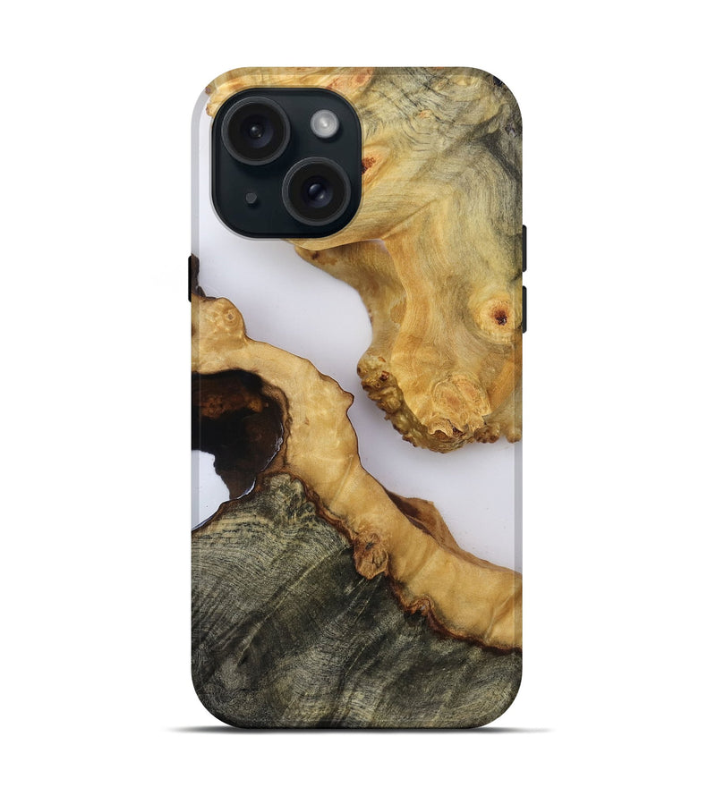 iPhone 15 Wood Live Edge Phone Case - Emilie (Clear, 819126)